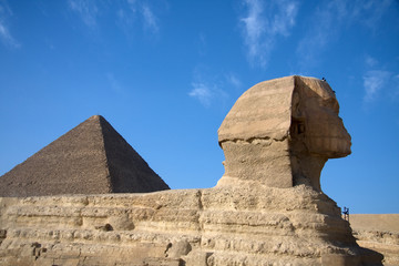 View of sphinx against blue sky