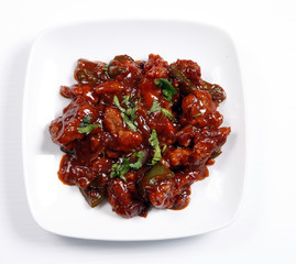 spicy chilli chicken in plate