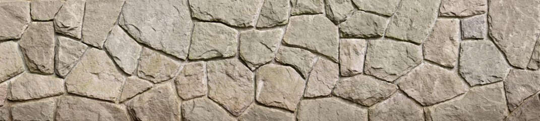 Stone wall made with flat rocks
