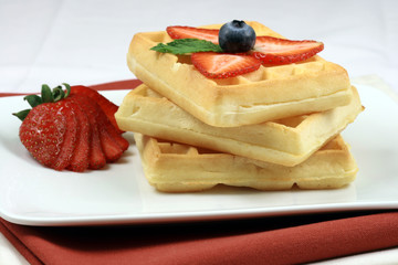 Waffles and berries