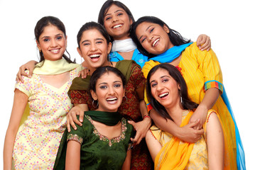 six young girls