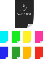 Color paper sheets with page curl. Vector