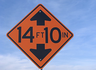 Low clearance traffic sign.