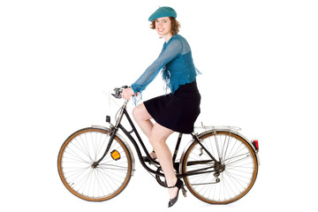 woman on bicycle