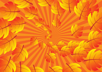 Naklejka na ściany i meble Abstract rays background. Orange palette. Vector illustration.
