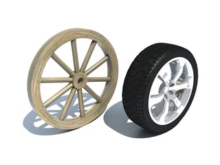 Fototapeta premium Abstract representation about wheel evolution