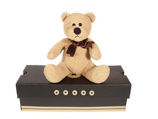 Teddy auf der Kiste