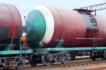 Fototapeta na wymiar Transportation oil on railroad