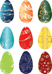 easter decotarive eggs in nine color