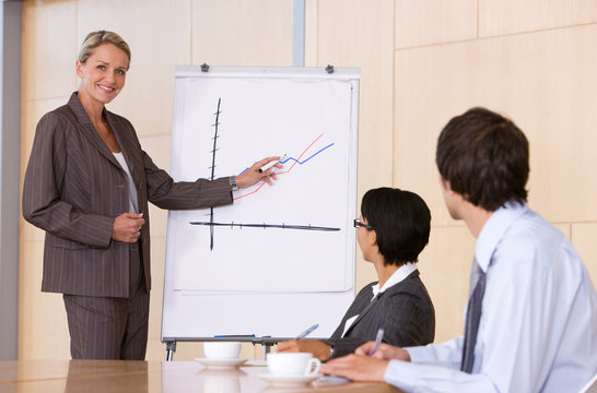 Confident Business Woman Giving Presentation