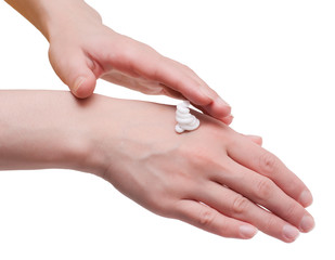 Fototapeta premium Creaming hands