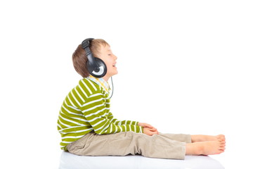 Boy listening to music