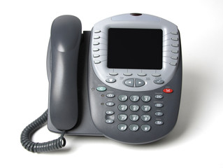 Modern office telephone front view