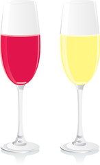 isolated champagne glasses