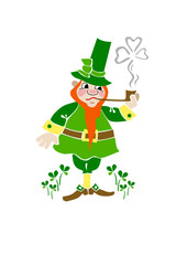 A leprechaun smoke a pipe