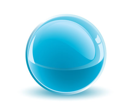 3d vector light blue sphere
