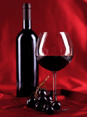 wineglass and bottle