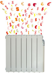 concept de dépense d'un radiateur électrique.