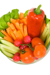 Fototapeta na wymiar Vegetables in a bowl - top view