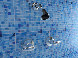 baño azul