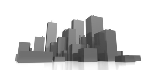 gray skyline 3d