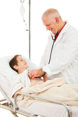 Obraz premium Friendly Pediatrician Examines Patient