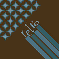 Funky retro geometric background in blue and brown
