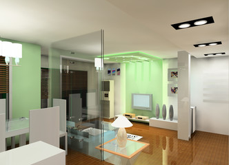 a faddish sitting room in the house