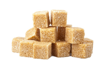 brown sugar cubes isolated