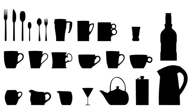Vector collection dishware