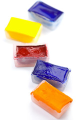 colorful paints isolated