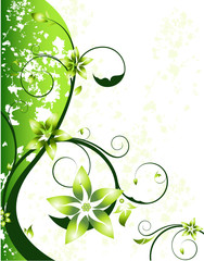 Green floral card