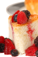 Slice of Angel Food Cake with fresh fruit