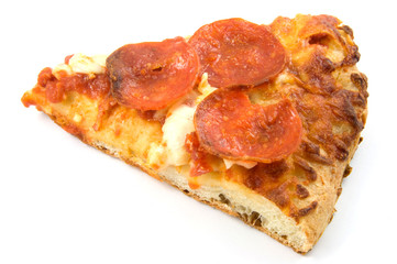 A slice of pepperoni pizza