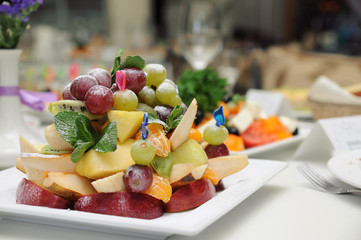 Fruit salad on a plate