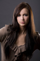 Naklejka premium beautiful brunette