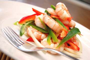 Succulent prawn salad