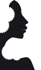 frau schwarz schatten