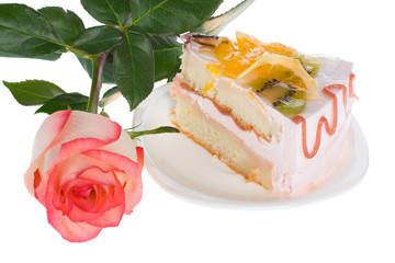 piece of cake and rose