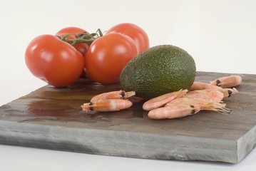 Advocado and shrimp