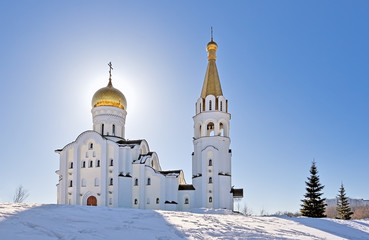 Fototapeta premium The orthodox church. Winter
