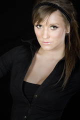 Stunning Brown Haired Teen Looking at the Camera
