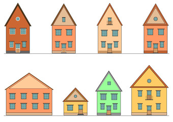 Set of houses. Vector.