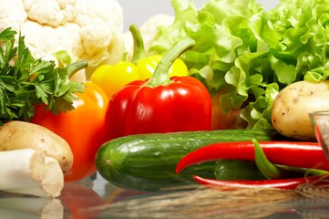 Fresh Vegetables, Fruits and other foodstuffs.