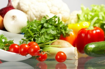 Fresh Vegetables, Fruits and other foodstuffs.