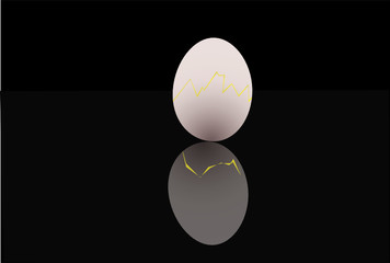 Vector illustration of the crack egg