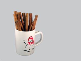 Cinnamon Sticks in Christmas Mug