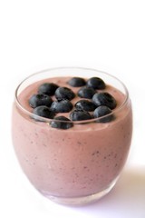 Blueberry and raspberries yogurt