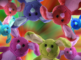 buntes Team von Osterhasen © Evelyn Kobben