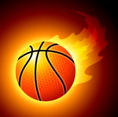 Fototapeta premium Vector Flaming Basketball